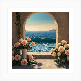 Roses In The Window Art Print