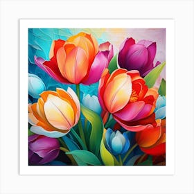 Colorful Tulips 1 Art Print