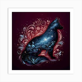 Wolf In The Galaxy Art Print