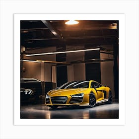 Yellow Audi R8 Art Print