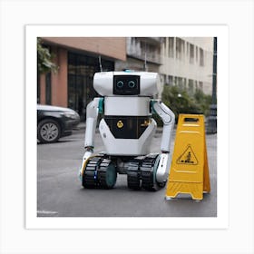 Robot On The Street 28 Art Print