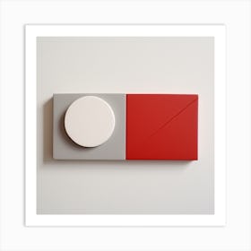 Red Wall Clock Art Print