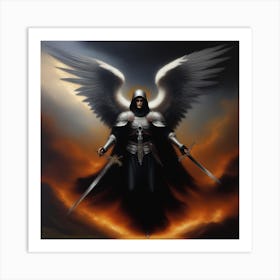 Angel With Swords Art Print