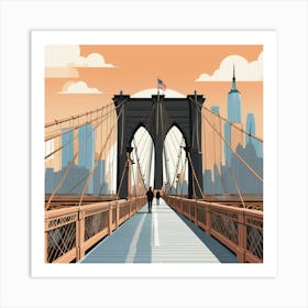 Graphic Design Brooklyn Bridge Art 3 Art Print