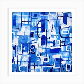 Abstract Blue Painting 2 Art Print