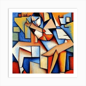 Woman Sitting On A Chair Art Print