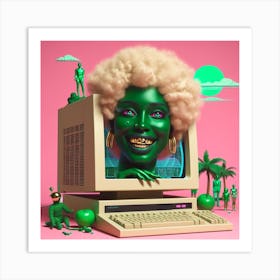 Woman In A Computer Art Print