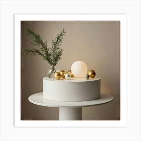 Christmas Tree On A Pedestal Art Print