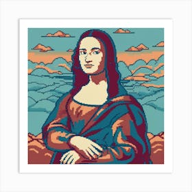 Pixel Art Monalisa Art Print