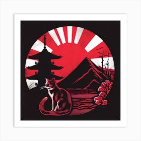 Cat In Japan Art Print