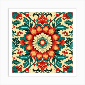 Russian Floral Pattern Art Print