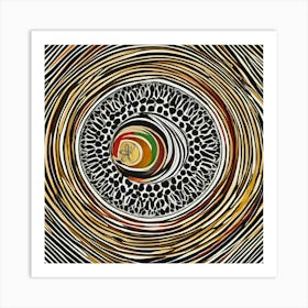 Zebra Eye Circle Modern Abstract art Art Print