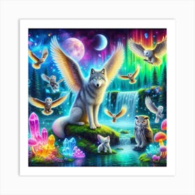 Winged Wolf Art Print