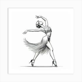 Line Art Latin Dancer 7 Art Print