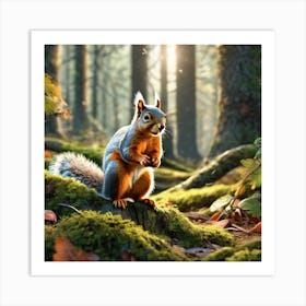 Squirrel In The Forest 347 Art Print