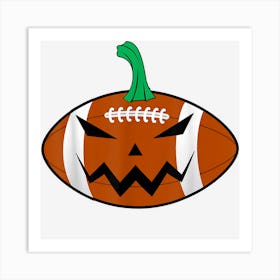 Mens American Football Halloween Pumpkin Funny Design 1 Art Print