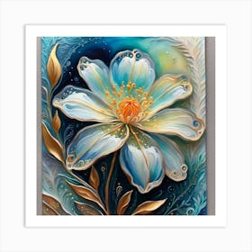 Blue Flower Painting Art Print