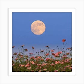 Full Moon Over Cosmos Art Print