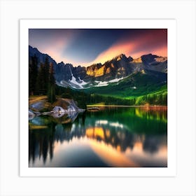 Sunset In The Mountains 125 Art Print