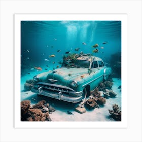 Sunken Car Art Print