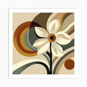 Abstract Flower In Boho Art 7 Art Print