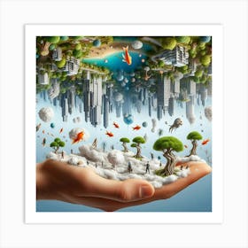 City In A Hand Art Print