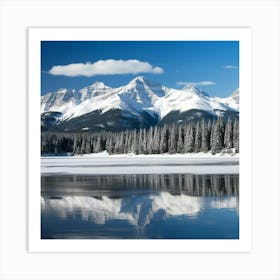 Snowy Mountains In Winter Art Print