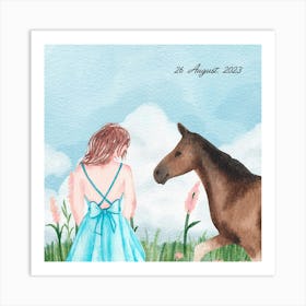 Little Girl And Horse Art Print