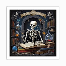 Skeleton Reading Book 5 Art Print