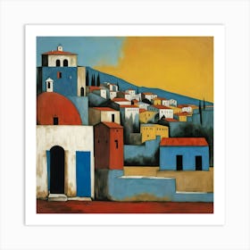 Greece At Sunset 1 Art Print