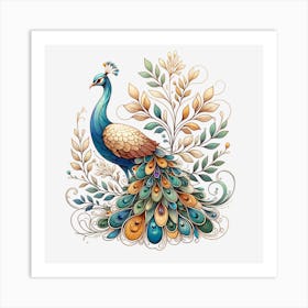 Peacock Bird Nature Animal Art Print