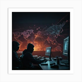 Cyber Warfare Scene Art Print