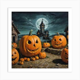 Halloween Pumpkins Art Print