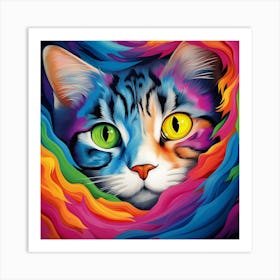 Colorful Cat 3 Art Print