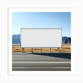 Mock Up Blank Billboard Roadside Advertising Large Outdoor Customizable Template Unprinted (20) Art Print