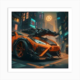 Pumpkin Car (Cyberpunk37) Art Print