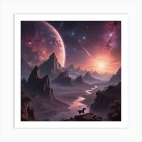 Horse In Space Art Print