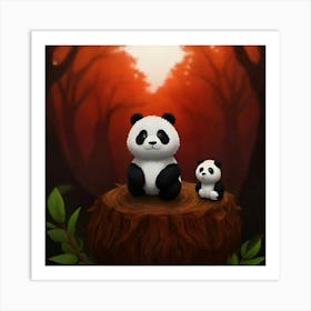 Panda Bears Art Print