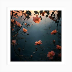 Sunset Roses Art Print