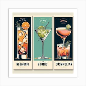 Cocktail Banners Set Art Print