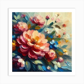 Oil Of Flowers Art Print