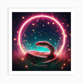 Neon Snake Art Print