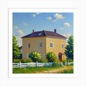 Peaceful Facades Beauty in Outdoor Spaces House In The Countryside Art Print