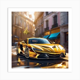 Golden Mclaren 720s Art Print