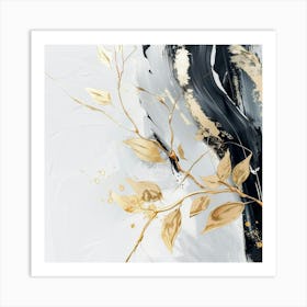 Gold Leaves Canvas Print 5 Art Print