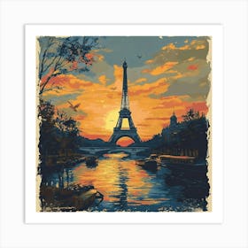 Paris At Sunset Art Art Print