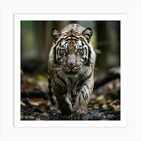 Tiger Walking In The Forest Art Print