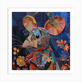 Patchwork Quilted Mouse 2 Art Print