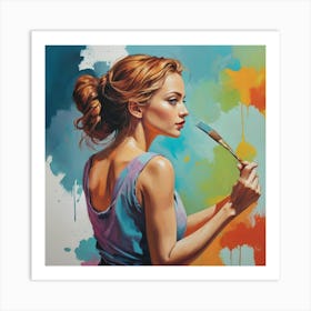 Painter Girl art print Art Print