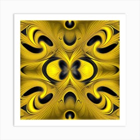 Yellow Abstract Pattern Art Print